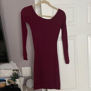 Elegant Burgundy Knit Dress